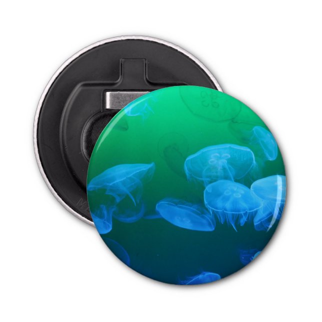 Cool Jellyfish Green Blue Gradient Bottle Opener (Front)