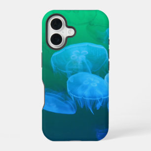Cool Jellyfish Green Blue Gradient iPhone 16 Case