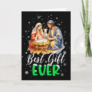Cool Jesus Nativity Scene Christian Best Ever Chri Card