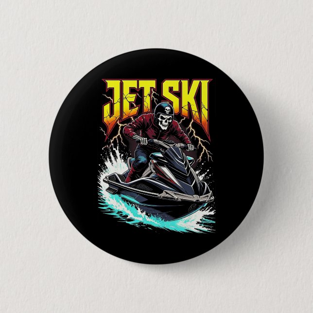 Cool Jet Ski  6 Cm Round Badge (Front)
