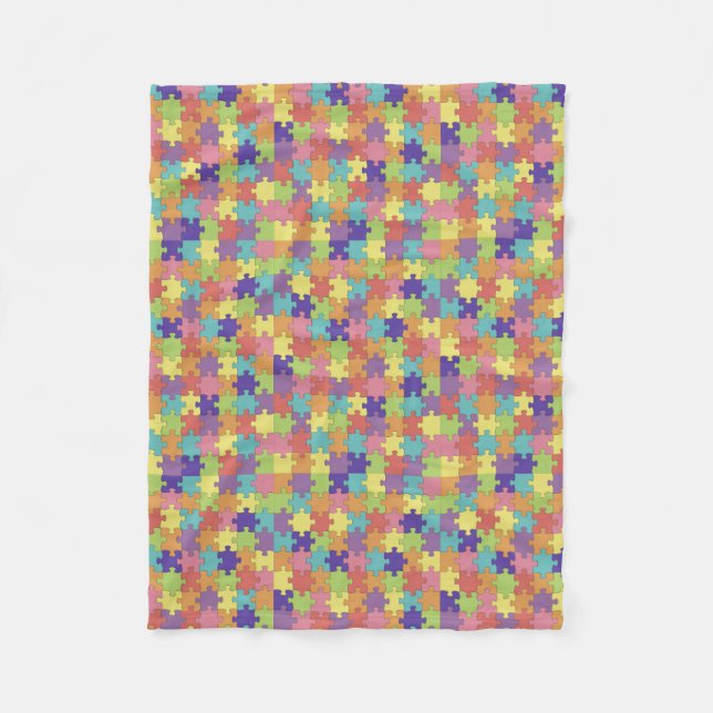 Cool Jigsaw Puzzle Fleece Blanket (Front)