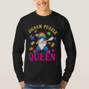 Cool Jigsaw Puzzle Queen Dabbing Gnome Women Girl T-Shirt