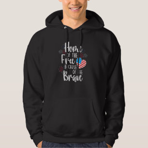 Cool July The 4th Home Of The Free Veterans Patrio Hoodie