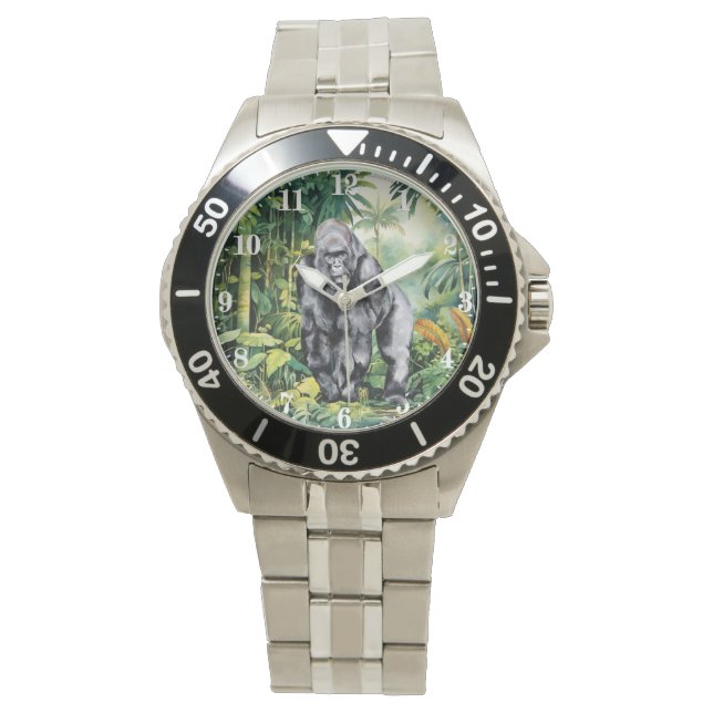 Cool jungle gorilla lovers watch (Front)