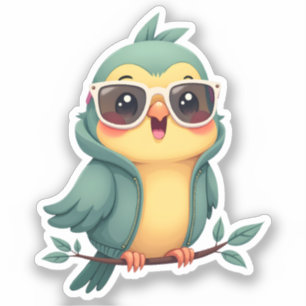 Cool Jungle Parrot   Tropical Kawaii Bird