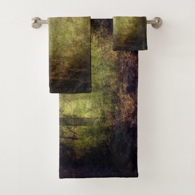 Cool Jungle theme trees texture background design Bath Towel Set (Insitu)