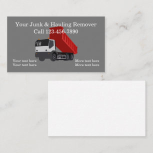 Cool Junk Hauling And Cleanup Business Card