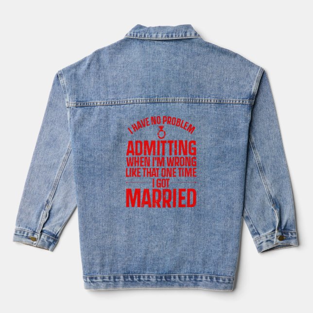 Cool Just Divorced For Men Women Divorcee Divorce  Denim Jacket (Back)