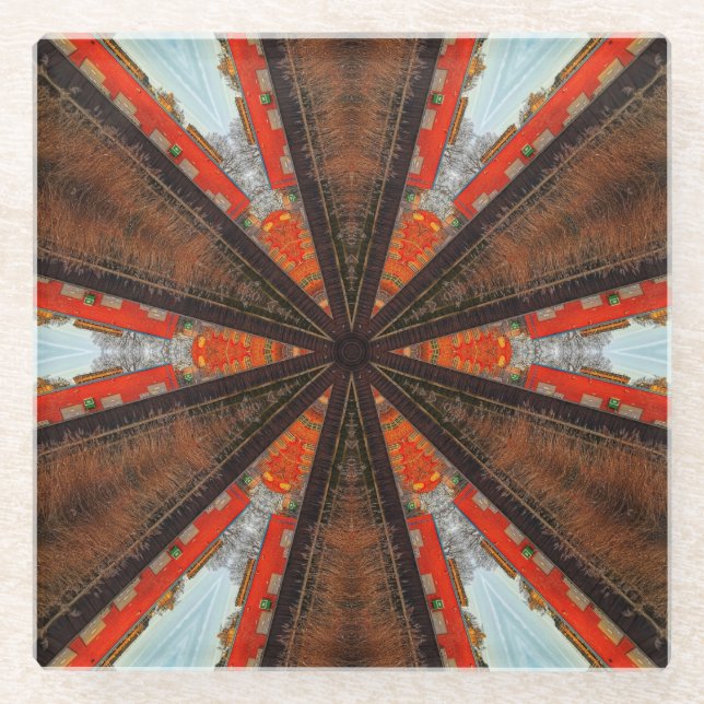 Cool Kaleidoscope View of Industry Glass Coaster (Front)