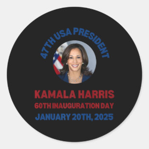 Cool Kamala Harris 2024 Inauguration Day Souvenir Classic Round Sticker