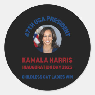 Cool Kamala Harris 2024 Inauguration Day Win Natio Classic Round Sticker
