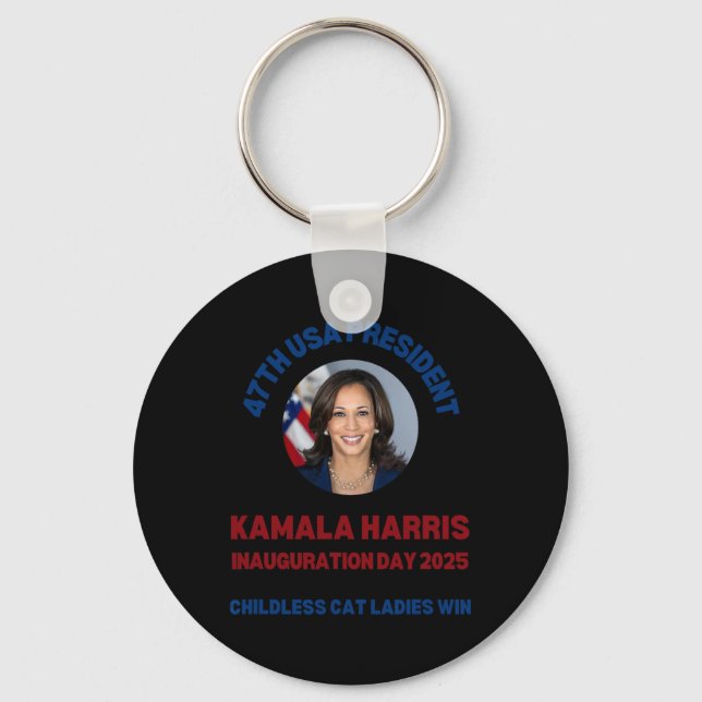 Cool Kamala Harris 2024 Inauguration Day Win Natio Key Ring (Front)