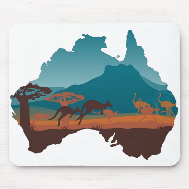 Cool Kangaroo Australia travel Support Australia Mouse Pad (Front)