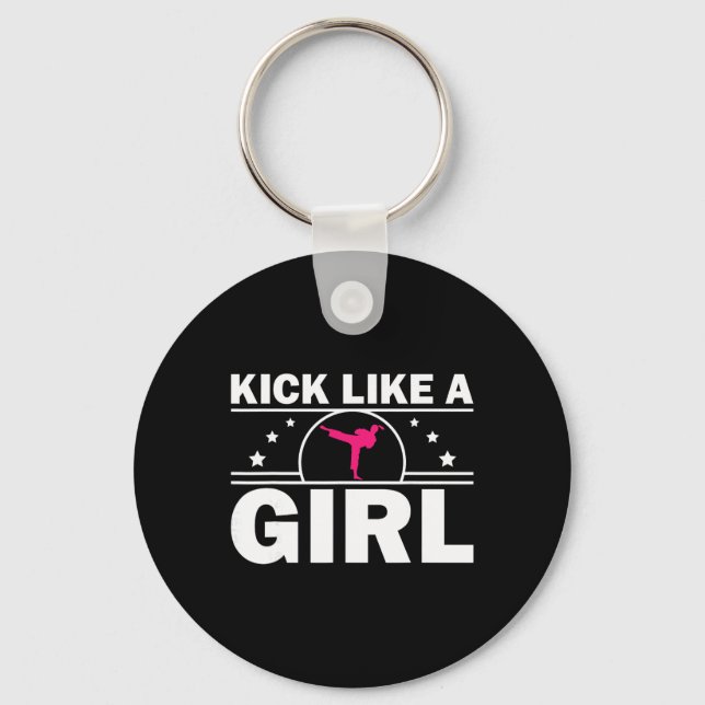 Cool Karate Gift Kickboxing Karate Lover Taekwondo Key Ring (Front)