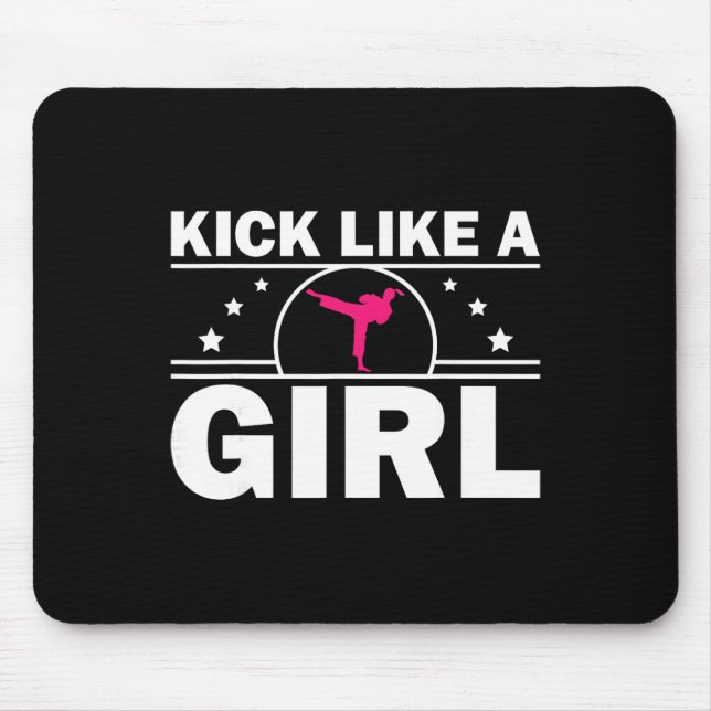 Cool Karate Gift Kickboxing Karate Lover Taekwondo Mouse Pad (Front)