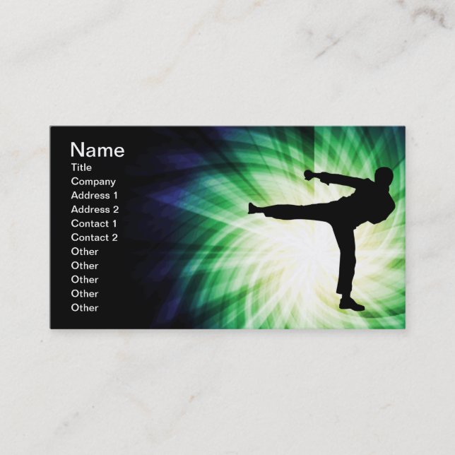 Cool Karate Kick Business Card (Front)