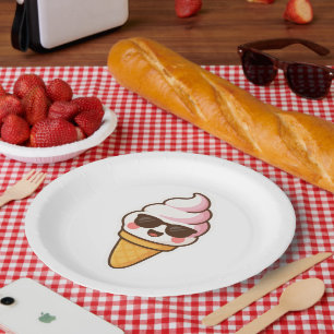 Cool Kawaii Ice Cream Paper Plate