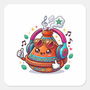 Cool Kawaii Moroccan Tagine Square Sticker