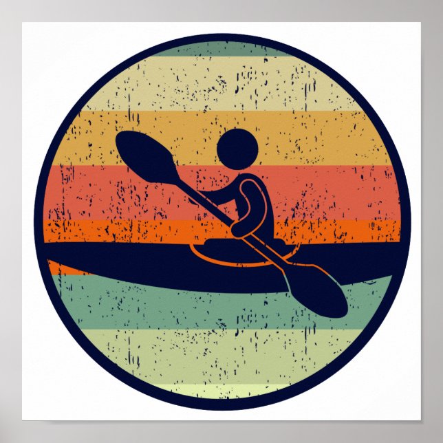 Cool Kayak Sunset Poster (Front)