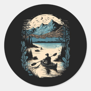 Cool Kayaking Outdoor Unique Kayak Boating Classic Round Sticker