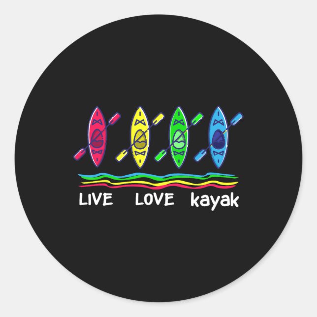 Cool Kayaks Shirt For Outdoor Funny Kayaking Boati Classic Round Sticker (Front)