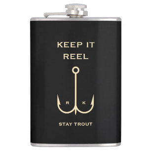 COOL KEEP IT REEL FISHING FATHER'S DAY STAY TROUT HIP FLASK