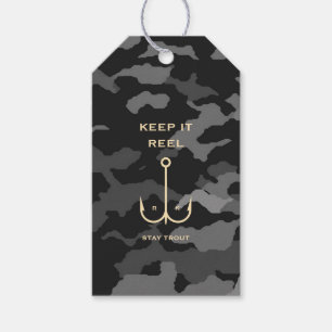 Cool Keep it Reel Fishing Funny Father's Day Camo Gift Tags