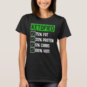 Cool Keto Diet Ketofied Fat Protein Carbs Yum Keto T-Shirt