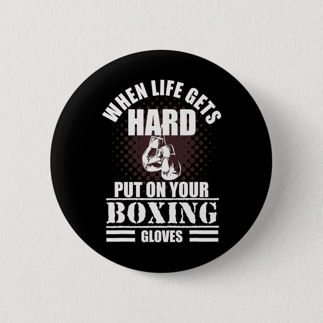 Cool Kickboxing And Boxing Saying  6 Cm Round Badge (Front)
