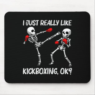 Cool Kickboxing Design For Men Women Kickbox Sport Mouse Pad