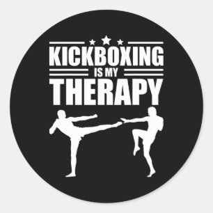 Cool Kickboxing For Men Women Kickboxer Workout Ex Classic Round Sticker