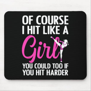 Cool Kickboxing For Women Girls Taekwondo Karate K Mouse Pad