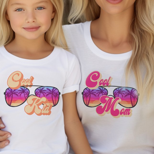 Cool Kid Bright Sunset Sunglasses Matching T-Shirt (Mommy and Me tees with sweet rainbow design .. mom and kid shirts sold separately)