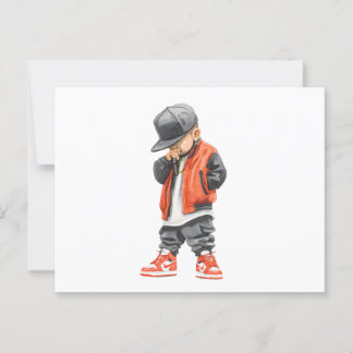 Cool Kid Rapper Hip Hop Boy Urban Style Art Postcard