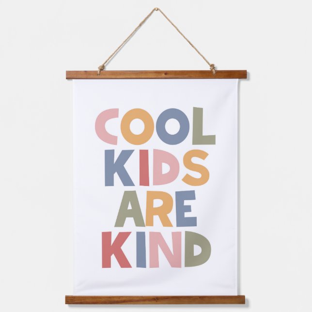 Cool Kids Are Kind Hanging Tapestry (Front)
