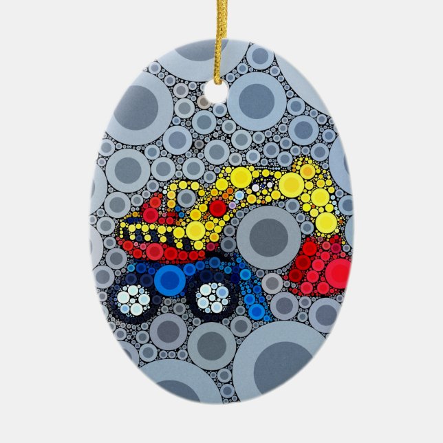 Cool Kids Construction Truck Excavator Digger Ceramic Tree Decoration (Front)