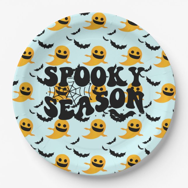 Cool Kids Haunted Ghosts Party Paper Plates (Front)