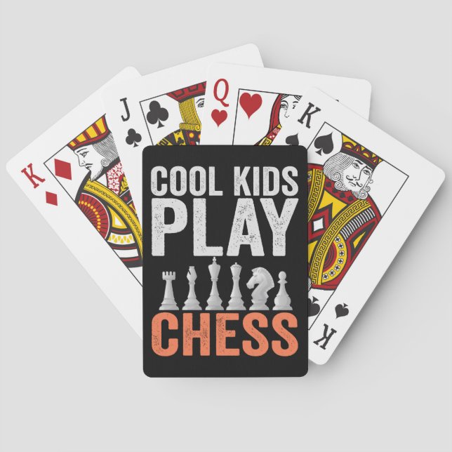 Cool kids Play Chess Funny Chess Board Lovers Gift Playing Cards (Back)