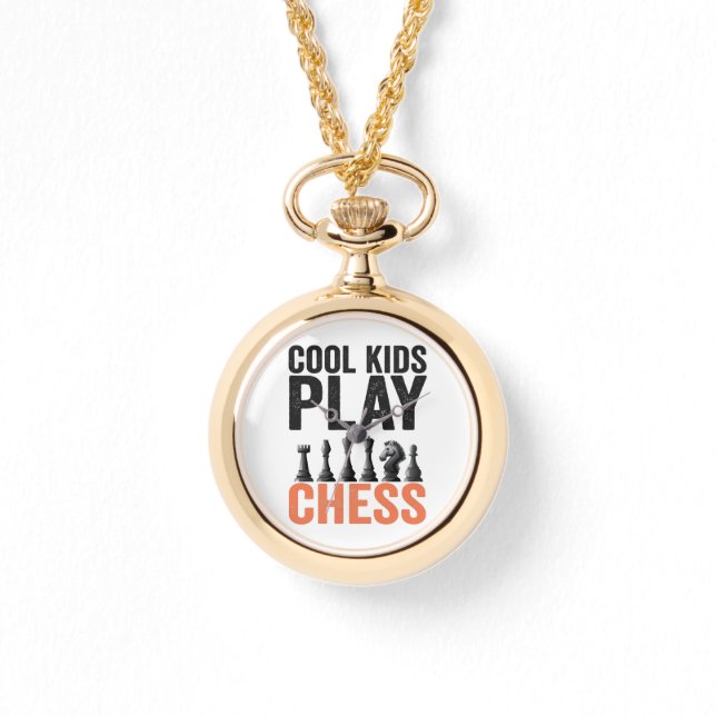 Cool kids Play Chess Funny Chess Board Lovers Gift Watch (Front)