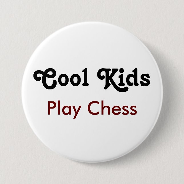 Cool Kids Play Chess – Smart Is Cool 7.5 Cm Round Badge (Front)