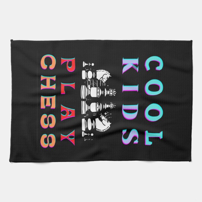 COOL KIDS PLAY CHESS   TEA TOWEL (Horizontal)