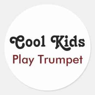 Cool kids Play Trumpet Classic Round Sticker