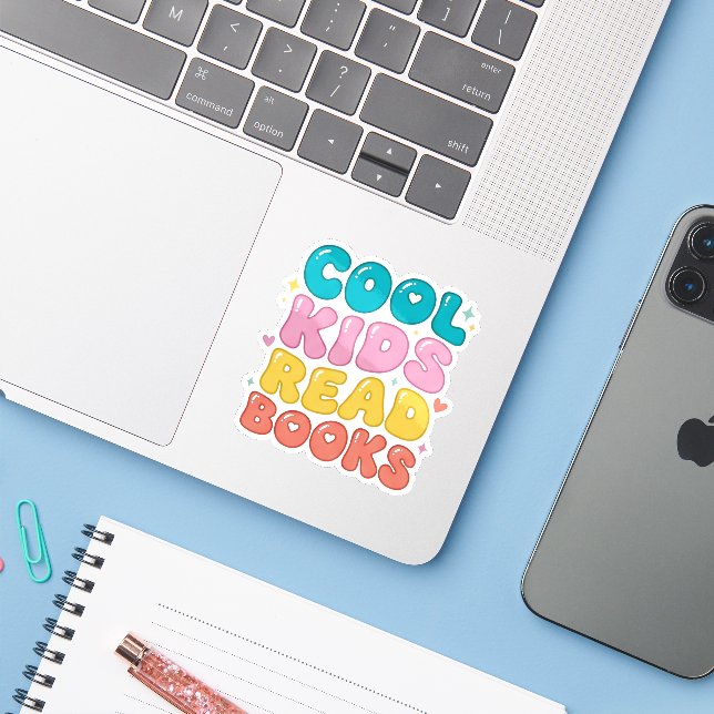 Cool Kids Read Books  - book lover reading (Laptop w/ iPhone)