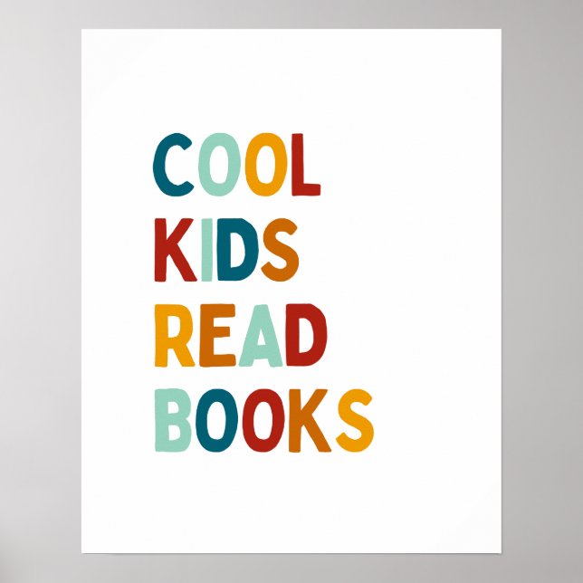 Cool Kids Read Books colourful poster (Front)