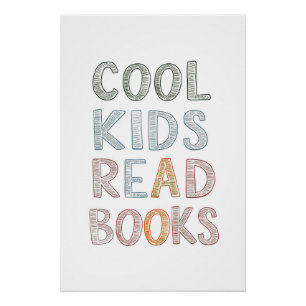 Cool Kids Read Books Inspirational Poster for Kid