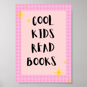 Cool Kids Read Books Wall Art Kids Reading Poste