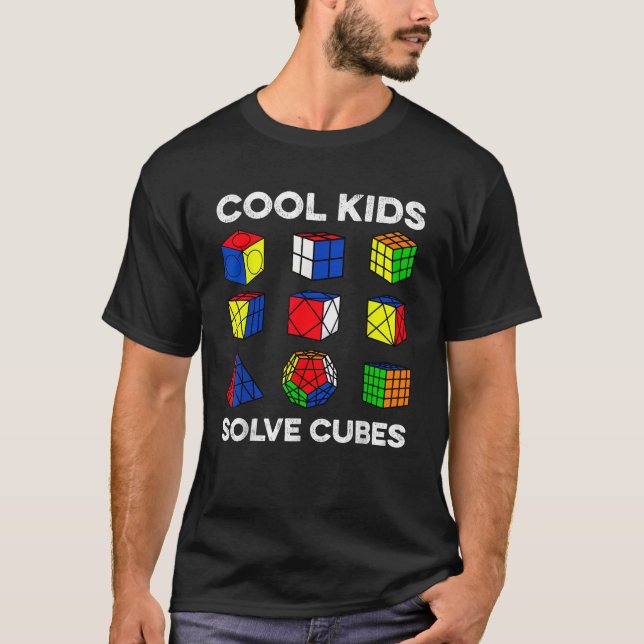 Cool Kids Solve Cubes Funny Speedcubing Speedsolvi T-Shirt (Front)