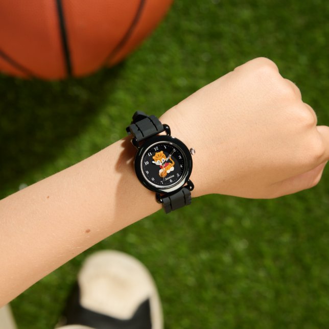 Cool kids unisex Basketball sports tiger add name Watch (Wrist)