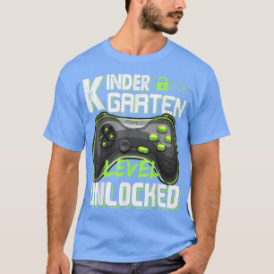 Cool Kindergarten Level Unlocked Video Game Back T T-Shirt