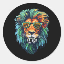 Cool King – Colourful Lion with Shades Design